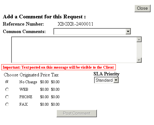 notice when posting a message to an accout/entire request